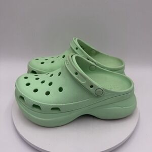 Crocs Classic Bae Clogs Platform Shoes Womens 9 Slip On Neo Mint Green 206302